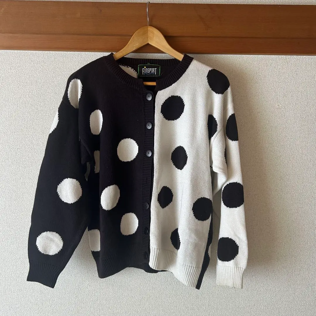 ドット柄カーディガン